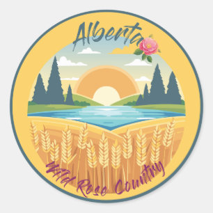 Alberta: Wildrose-Land Runder Aufkleber