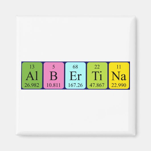 Albertina-Magnet für periodische Tabellennamen Magnet (Vorne)