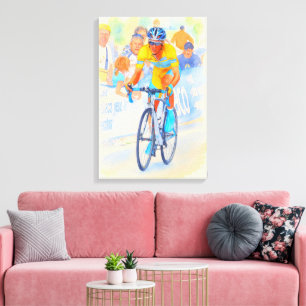 Alberto Contador am Gipfel des Puerto de Navacerra Leinwanddruck
