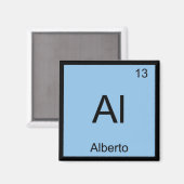 Alberto Name Chemistry Element Periodic Table Magnet (Vorderseite/Rückseite)