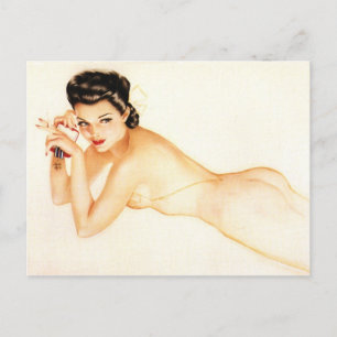 Alberto Vargas Vintages Button hoch Postkarte