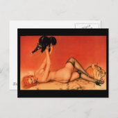 Alberto Vargas Vintages Button hoch Postkarte (Vorne/Hinten)