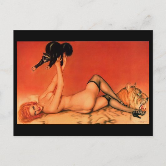 Alberto Vargas Vintages Button hoch Postkarte (Vorderseite)