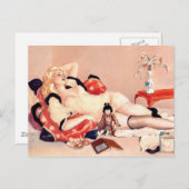 Alberto Vargas Vintages Button hoch Postkarte (Vorne/Hinten)