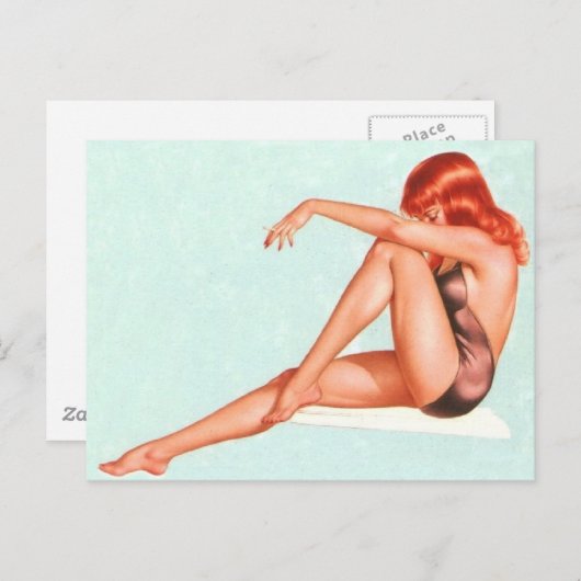 Alberto Vargas Vintages Button hoch Postkarte (Vorne/Hinten)