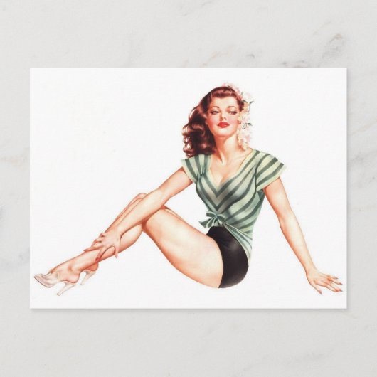 Alberto Vargas Vintages Button hoch Postkarte (Vorderseite)