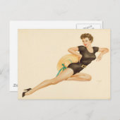 Alberto Vargas Vintages Button hoch Postkarte (Vorne/Hinten)