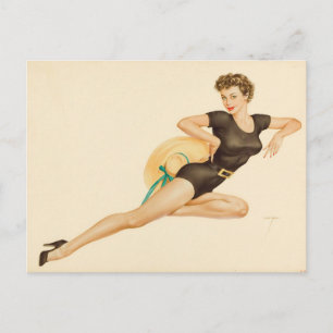 Alberto Vargas Vintages Button hoch Postkarte