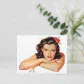 Alberto Vargas Vintages Button hoch Postkarte (Stehend Vorderseite)