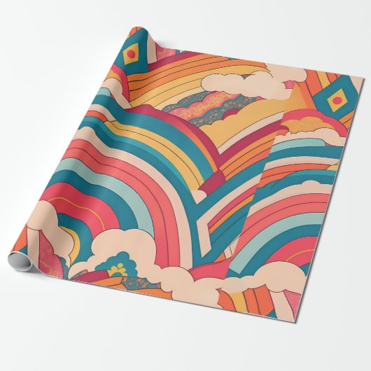 Albertonectes Rainbow Farbiges Muster Geschenkpapier (Ungerollt)