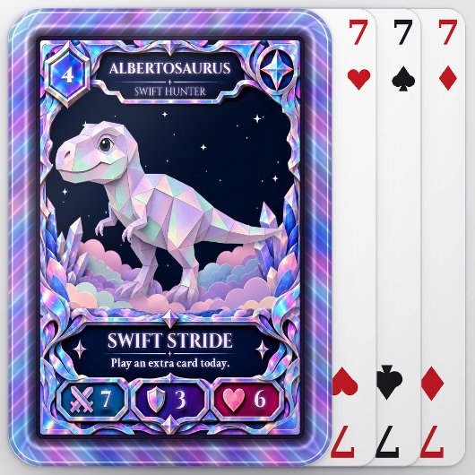 Albertosaurus-Dinosaurier, Regenbogenfolienkunst Spielkarten