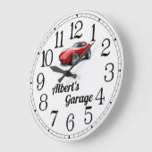 Albert's Corvette Garage Große Wanduhr (Winkel)