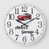 Albert's Corvette Garage Große Wanduhr (Vorderseite)