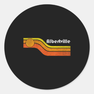 Albertville - Vintage Männer Frauen 70er 80er Graf Runder Aufkleber