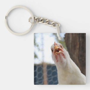 Albewaffnet White Hen Key Chain Schlüsselanhänger