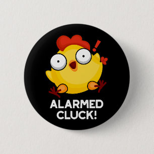Albewaffnete Cluck Funny Chicken Clock Puff Dark B Button