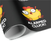Albewaffnete Cluck Funny Chicken Clock Puff Dark B Geschenkpapier (Rolleneckpunkt)