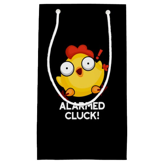 Albewaffnete Cluck Funny Chicken Clock Puff Dark B Kleine Geschenktüte (Vorderseite)