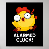 Albewaffnete Cluck Funny Chicken Clock Puff Dark B Poster (Vorne)