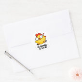 Albewaffneter Cluck Funny Chicken Clock Puff Runder Aufkleber (Umschlag)