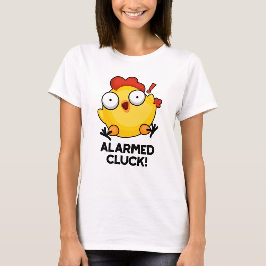 Albewaffneter Cluck Funny Chicken Clock Puff T-Shirt (Vorderseite)
