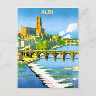 Albi, Frankreich. Brücke über den Fluss Tarn. Vint Postkarte