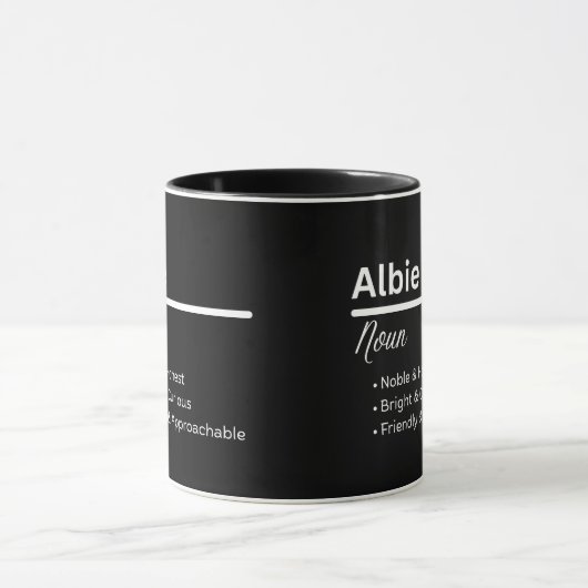 Albie Boy Name Definition Personalized Mug Tasse (Zentrum)