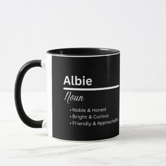 Albie Boy Name Definition Personalized Mug Tasse (Links)