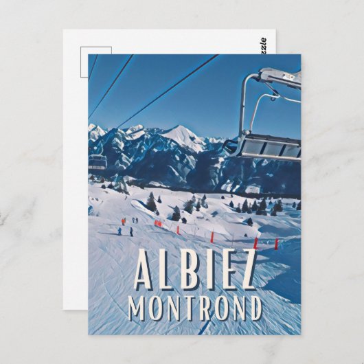 Albiez Montrond Skistation Postkarte (Vorne/Hinten)