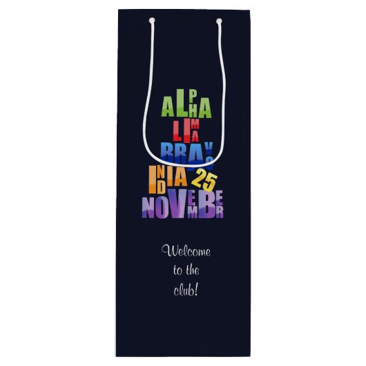 Albin 25 Phonetische Alphabet Geschenktüte Für Weinflaschen (Vorderseite)