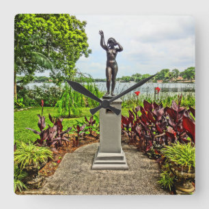 Albin Polasek Skulptur-Garten-Winter-Park FL Quadratische Wanduhr