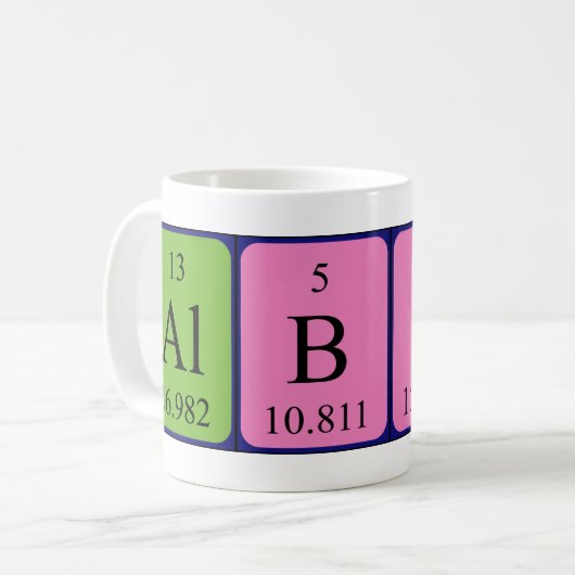 Albina Periodenname Tasse (Vorderseite Links)