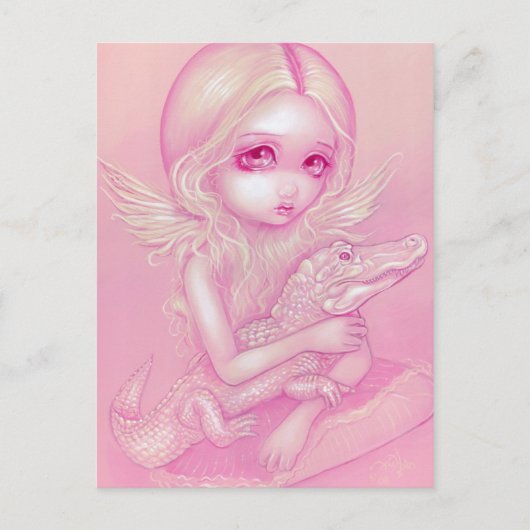 "Albino Alligator Angel" Postkarte (Vorderseite)