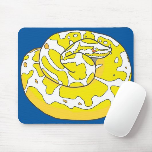 Albino-Ball-Pythonschlange Mousepad 2 (Blau) (Mit Mouse)