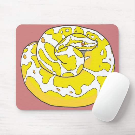 Albino-Ball-Pythonschlange Mousepad 2 (Rosa) (Mit Mouse)