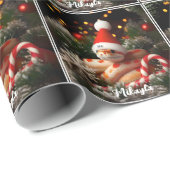 Albino Corn Snake in der Weihnachtsmannmütze Weihn Geschenkpapier (Rolleneckpunkt)