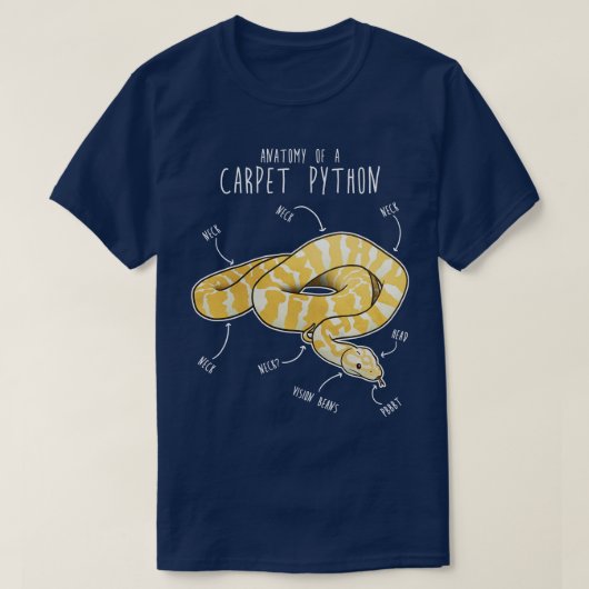 Albino Darwin Begleiter Python Schlange Anatomie T-Shirt (Design vorne)