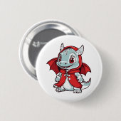 Albino-Drache in Rot Button (Vorne & Hinten)