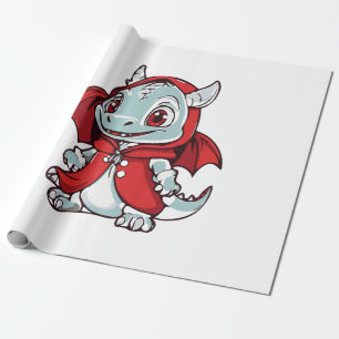 Albino-Drache in Rot Geschenkpapier