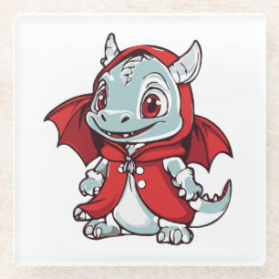 Albino-Drache in Rot Glasuntersetzer