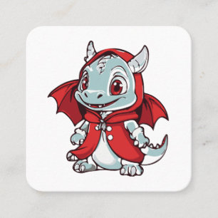 Albino-Drache in Rot Quadratische Visitenkarte