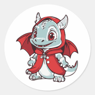 Albino-Drache in Rot Runder Aufkleber