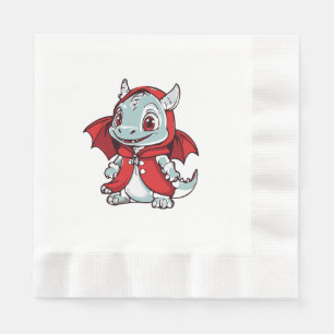 Albino-Drache in Rot Serviette