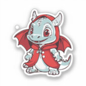 Albino Dragon in Rot Aufkleber (Vorderseite)
