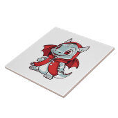 Albino Dragon in Rot Fliese (Seite)
