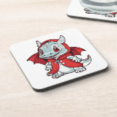 Albino Dragon in Rot Getränkeuntersetzer (Linke Seite)