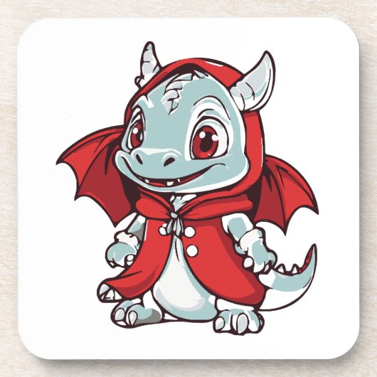 Albino Dragon in Rot Getränkeuntersetzer (Vorderseite)