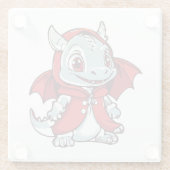 Albino Dragon in Rot Glasuntersetzer (Rückseite)