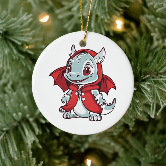 Albino Dragon in Rot Keramik Ornament (Baum)