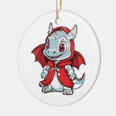 Albino Dragon in Rot Keramik Ornament (Links)